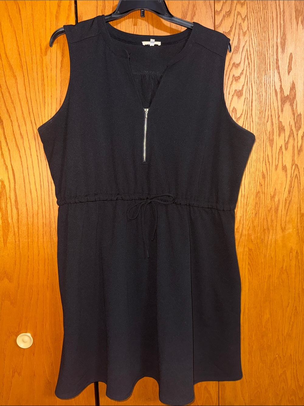 Maurice’s Black Drawstring Waist Dress with Front Zip